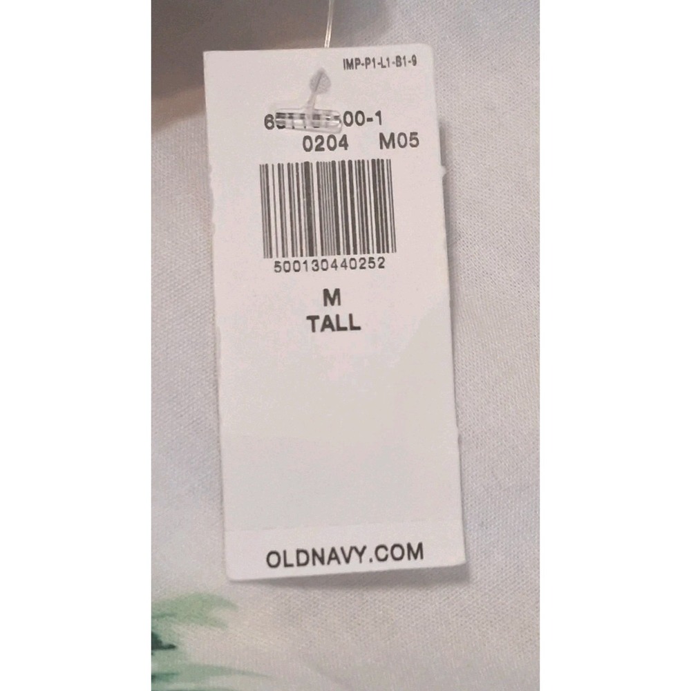 Old Navy Mens Size M Tall Short Sleeve Shirt Tropical Palm Print Summer Camp NWT - Picture 9 of 12
